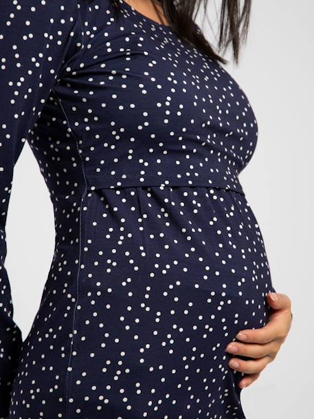 Zwangerschapstop Line Ls ENVIE DE FRAISE marineblauw - vertbaudet enfant 