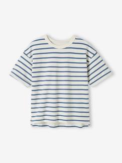 -Uniseks t-shirt met strepen, aanpasbaar voor kinderen, korte mouwen