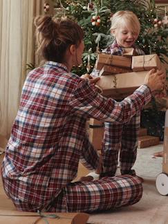 Flanellen pyjama voor volwassenen "Happy Family" capsulecollectie  - vertbaudet enfant