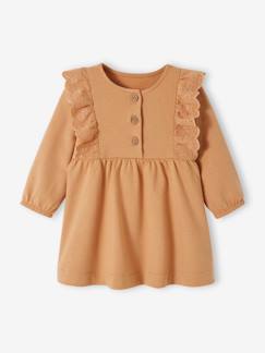 Baby-Rok, jurk-Fleece jurkje voor baby's met ruches van Engels borduurwerk
