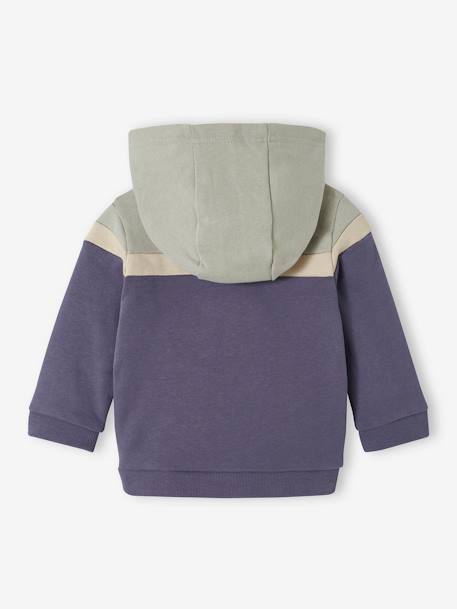 Vest jongensbaby met rits met capuchon blauwgroen - vertbaudet enfant 
