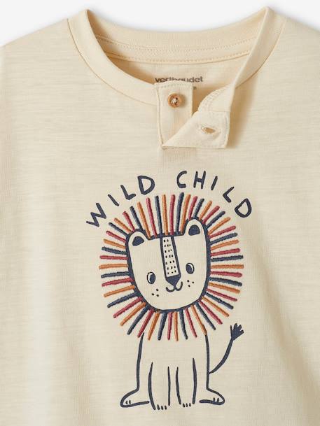 T-shirt met lange mouwen 'leeuw' baby ecru - vertbaudet enfant 