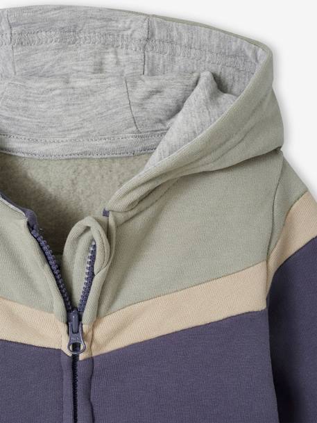 Vest jongensbaby met rits met capuchon blauwgroen - vertbaudet enfant 