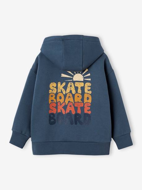 Jongenssweater met capuchon met groot motief op de rug nachtblauw - vertbaudet enfant 