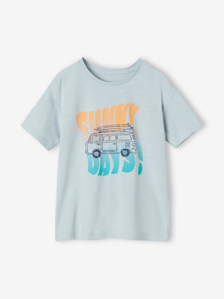 Jongensshirt met motief 'Sunny days' hemelsblauw - vertbaudet enfant 