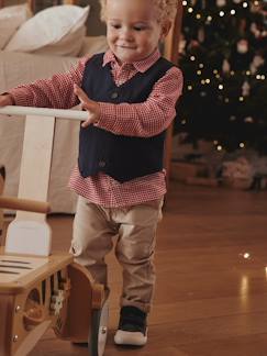 4-delige feestset voor babyjongens shirt + broek + gilet + strikje  - vertbaudet enfant