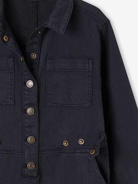 Jumpsuit meisjes met 'worker'-stijl antraciet - vertbaudet enfant 
