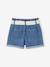 Denim meisjesshort in 'paperbag'-stijl stone - vertbaudet enfant 