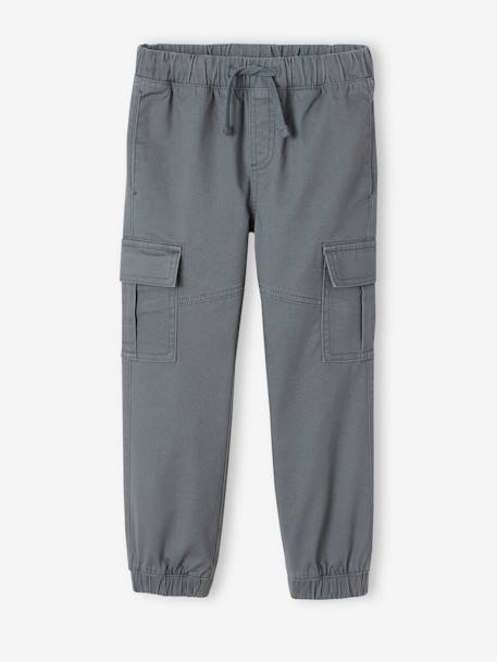 Jongensbroek battle eenvoudig aan te trekken donkerkaki+hazelnoot+ijsblauw+taupe - vertbaudet enfant 