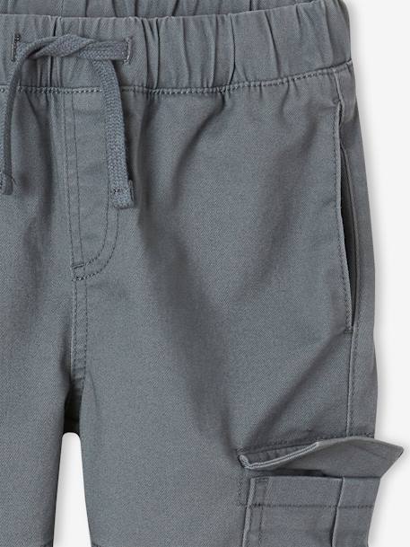 Jongensbroek battle eenvoudig aan te trekken donkerkaki+hazelnoot+ijsblauw+taupe - vertbaudet enfant 