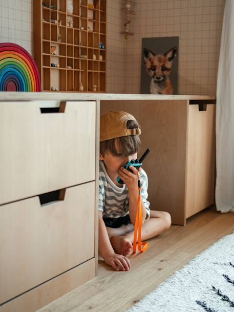 Kidytalk - Oplaadbare Walkie Talkie - KIDYWOLF blauw+groen+nude - vertbaudet enfant 