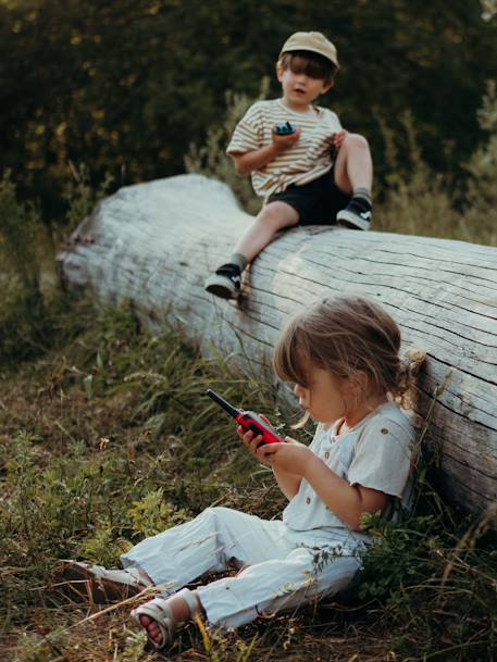 Kidytalk - Oplaadbare Walkie Talkie - KIDYWOLF blauw+groen+nude - vertbaudet enfant 
