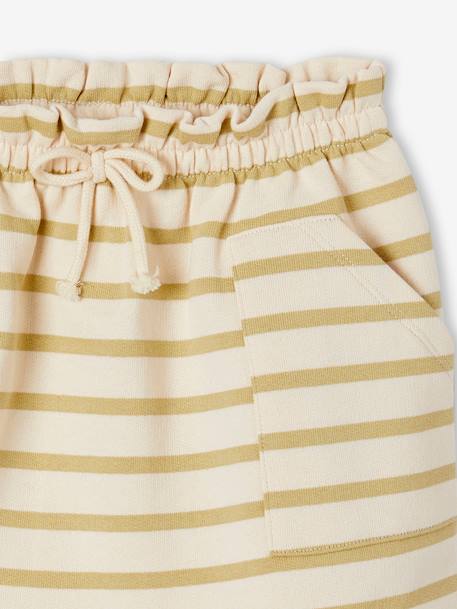 Fleece rok voor meisjes chambrayblauw+groen, gestreept+rood - vertbaudet enfant 