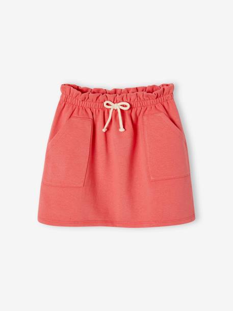 Fleece rok voor meisjes chambrayblauw+groen, gestreept+rood - vertbaudet enfant 