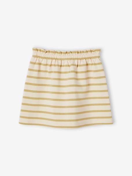 Fleece rok voor meisjes chambrayblauw+groen, gestreept+rood - vertbaudet enfant 