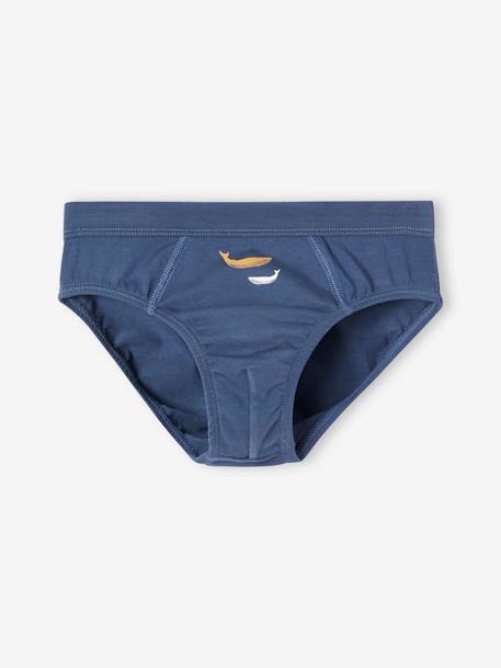 Set met 7 stretch jongensslips walvissen van biokatoen hemelsblauw - vertbaudet enfant 