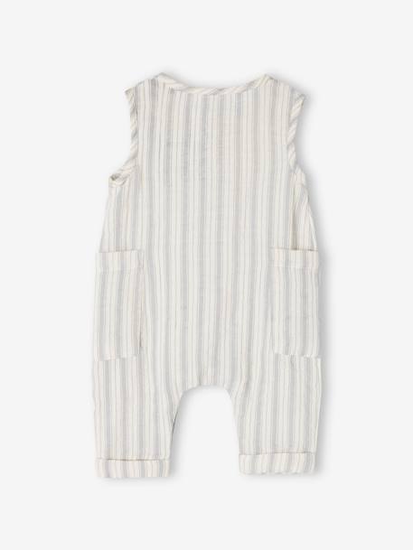 Boxpakje van katoengaas blauw+ecru+saliegroen - vertbaudet enfant 