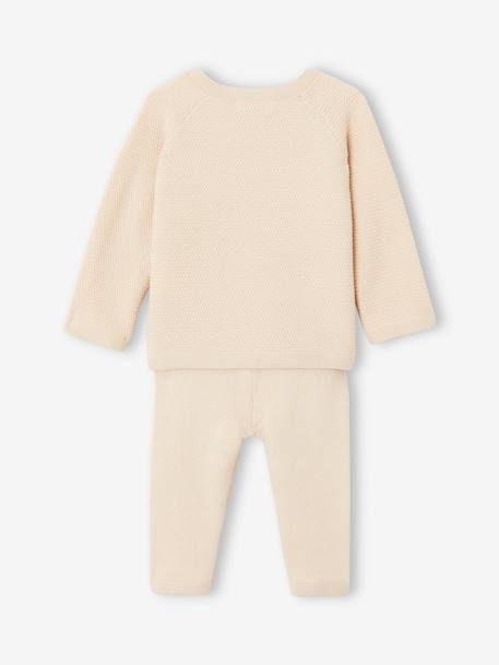 Gebreide set trui en legging voor pasgeboren baby's beige - vertbaudet enfant 