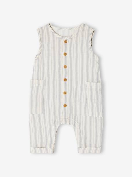 Boxpakje van katoengaas blauw+ecru+saliegroen - vertbaudet enfant 