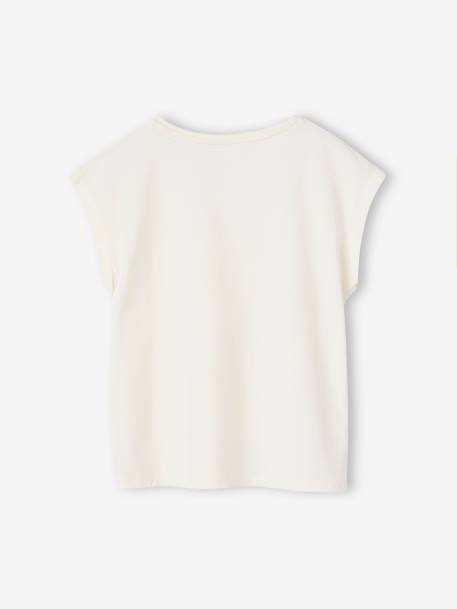 Effen Basics meisjesshirt met korte mouwen blauwgroen+ecru+marineblauw+snoepjesroze - vertbaudet enfant 