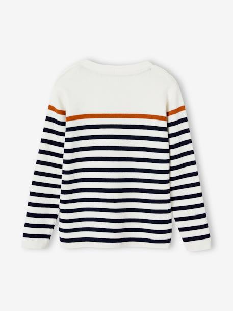 Gestreepte jongenstrui ecru+GESTREEPT MARINEBLAUW OKERGEEL+groen+Marine en ivoor gestreepte sal - vertbaudet enfant 