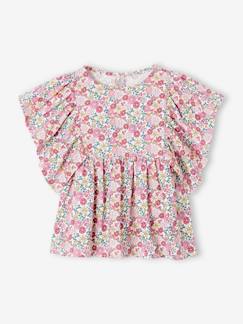 -Shirt-blouse voor meisjes met motiefjes