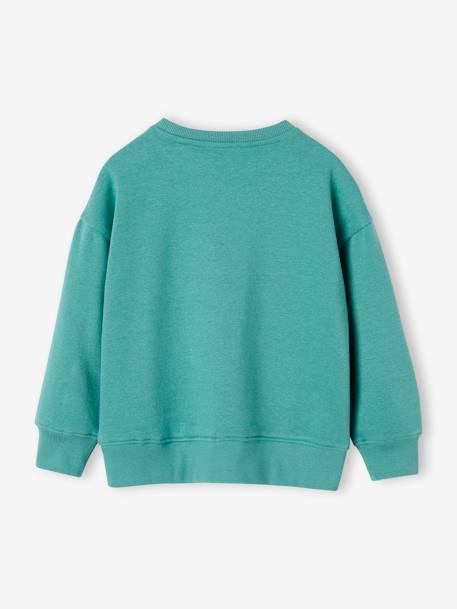 Jongenssweater met motief op de borst groen+leiblauw+okergeel - vertbaudet enfant 