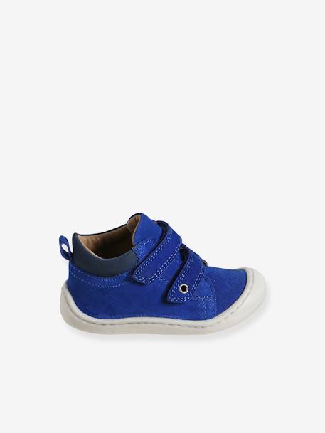 Soepele leren laarsjes voor de eerste stapjes van baby's blauw+felblauw+marineblauw - vertbaudet enfant 
