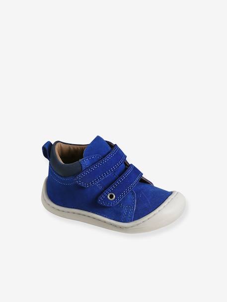 Soepele leren laarsjes voor de eerste stapjes van baby's blauw+felblauw+marineblauw - vertbaudet enfant 