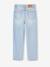 Rechte jeans MorphologiK meisjes heupomvang Small donkerblauw+gebleekt denim+stone - vertbaudet enfant 