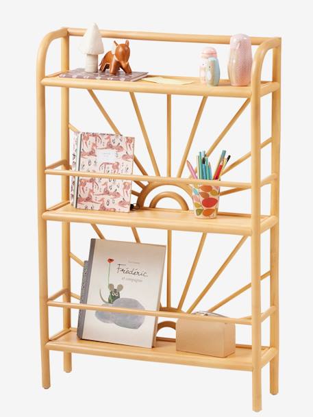 Rotan boekenkast met 3 niveaus Zon hout - vertbaudet enfant 