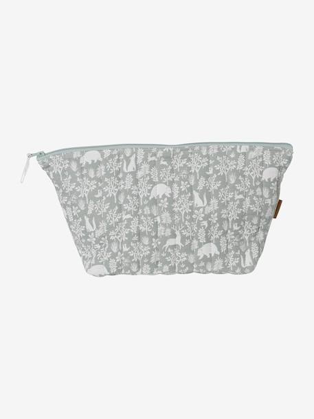 Toilettas voor kind in katoengaas beige, bedrukt+grijsblauw+print bloemen zolder+roze, bedrukt - vertbaudet enfant 