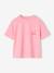 Effen Basics meisjesshirt met korte mouwen abrikoos+rood+snoepjesroze - vertbaudet enfant 