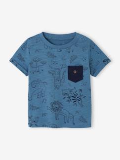 Baby-T-shirt, souspull-Babyshirt jungle van gevlamde jersey