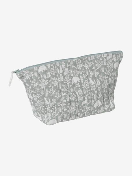 Toilettas voor kind in katoengaas beige, bedrukt+grijsblauw+print bloemen zolder+roze, bedrukt - vertbaudet enfant 