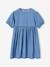Jurk van lichte spijkerstof ongewassen denim+rozen+stone+vanille - vertbaudet enfant 