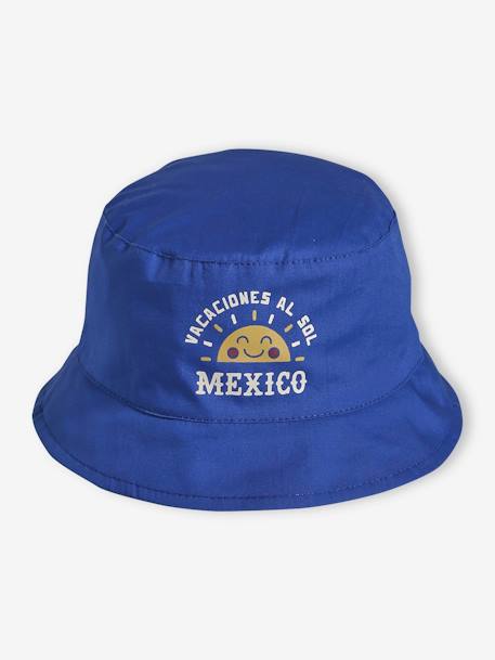 Omkeerbare hoed voor jongensbaby Mexico koningsblauw - vertbaudet enfant 