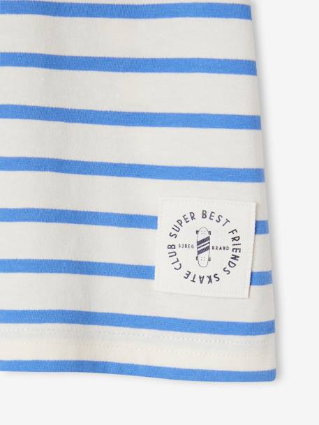 Marinière jongensshirt korte mouwen azuurblauw+donkerblauwe indigo gestreept+geel, gestreept+Gestreept salie+rood, gestreept - vertbaudet enfant 