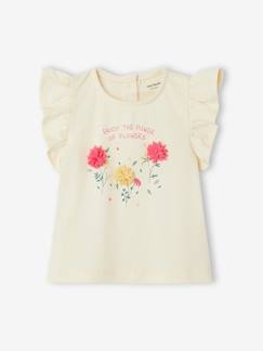 Baby-T-shirt, souspull-T-shirt met bloemen in reliëf baby