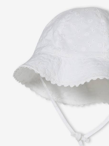Hoed met Engels borduurwerk voor babymeisjes ecru+oudroze+saliegroen - vertbaudet enfant 