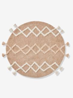 Linnengoed en decoratie-Decoratie-Rond Berber tapijt met pompons