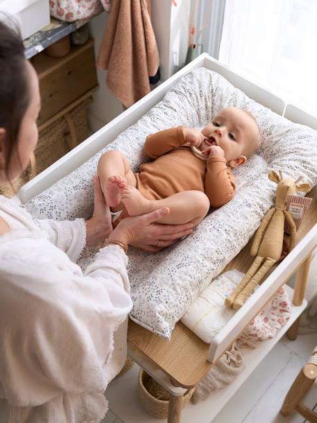 Verschoningsmatras VERTBAUDET Leeuwen welp beige, bedrukt+ecru+groen, bedrukt+WIT GEDRUKTE - vertbaudet enfant 