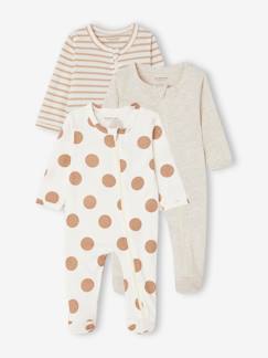 Baby-Pyjama, surpyjama-Set van 3 pyjama's van jersey met rits BASICS