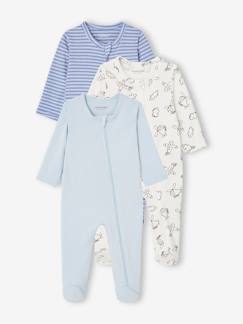 Set van 3 pyjama's van jersey met rits BASICS  - vertbaudet enfant