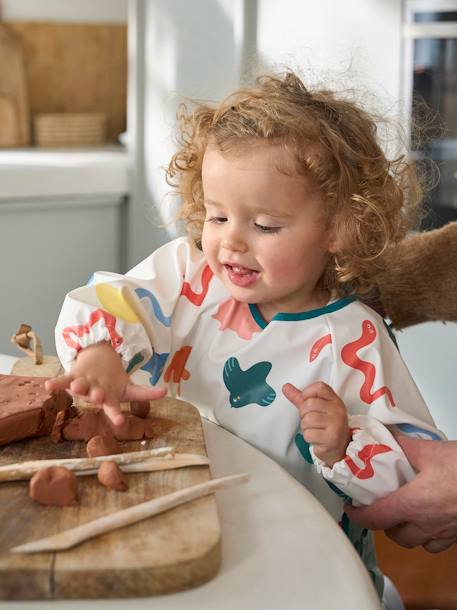 Slab lange mouwen meerkleurig+Plantenprint+roze (poederkleur)+vos - vertbaudet enfant 