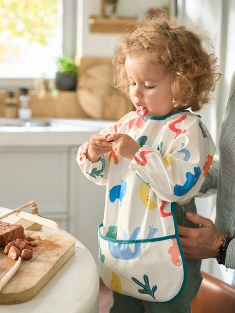 Slab lange mouwen meerkleurig+Plantenprint+roze (poederkleur)+vos - vertbaudet enfant 