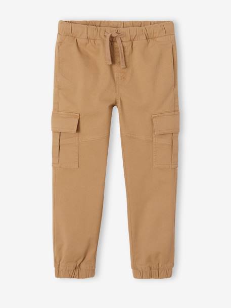 Jongensbroek battle eenvoudig aan te trekken donkerkaki+hazelnoot+ijsblauw+taupe - vertbaudet enfant 