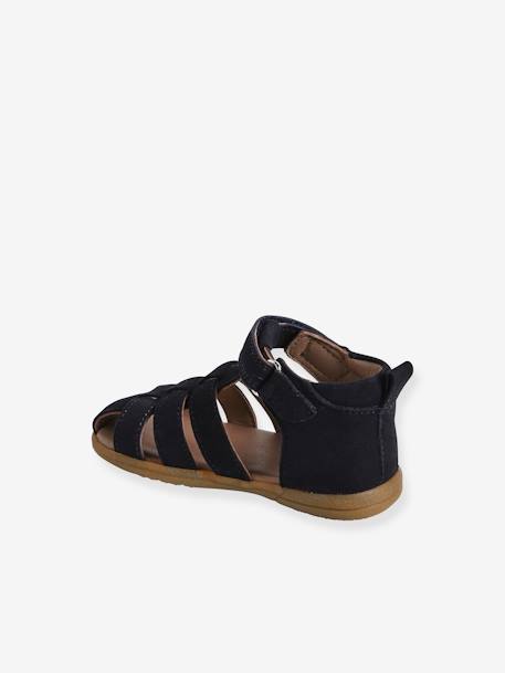 Lederen jongenssandalen voor de eerste stapjes bruin+marineblauw+veel beige - vertbaudet enfant 