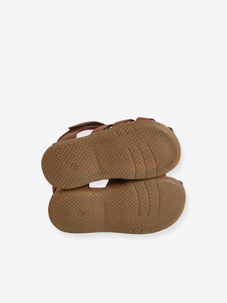Lederen jongenssandalen voor de eerste stapjes bruin+marineblauw+veel beige - vertbaudet enfant 