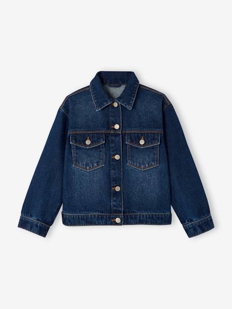 Spijkerjas in 'worker'-stijl meisjes jeansblauw - vertbaudet enfant 